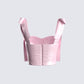 Edith Pink Satin Corset Top