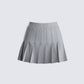 Madeleine Grey Pleated Mini Skirt 3d product front