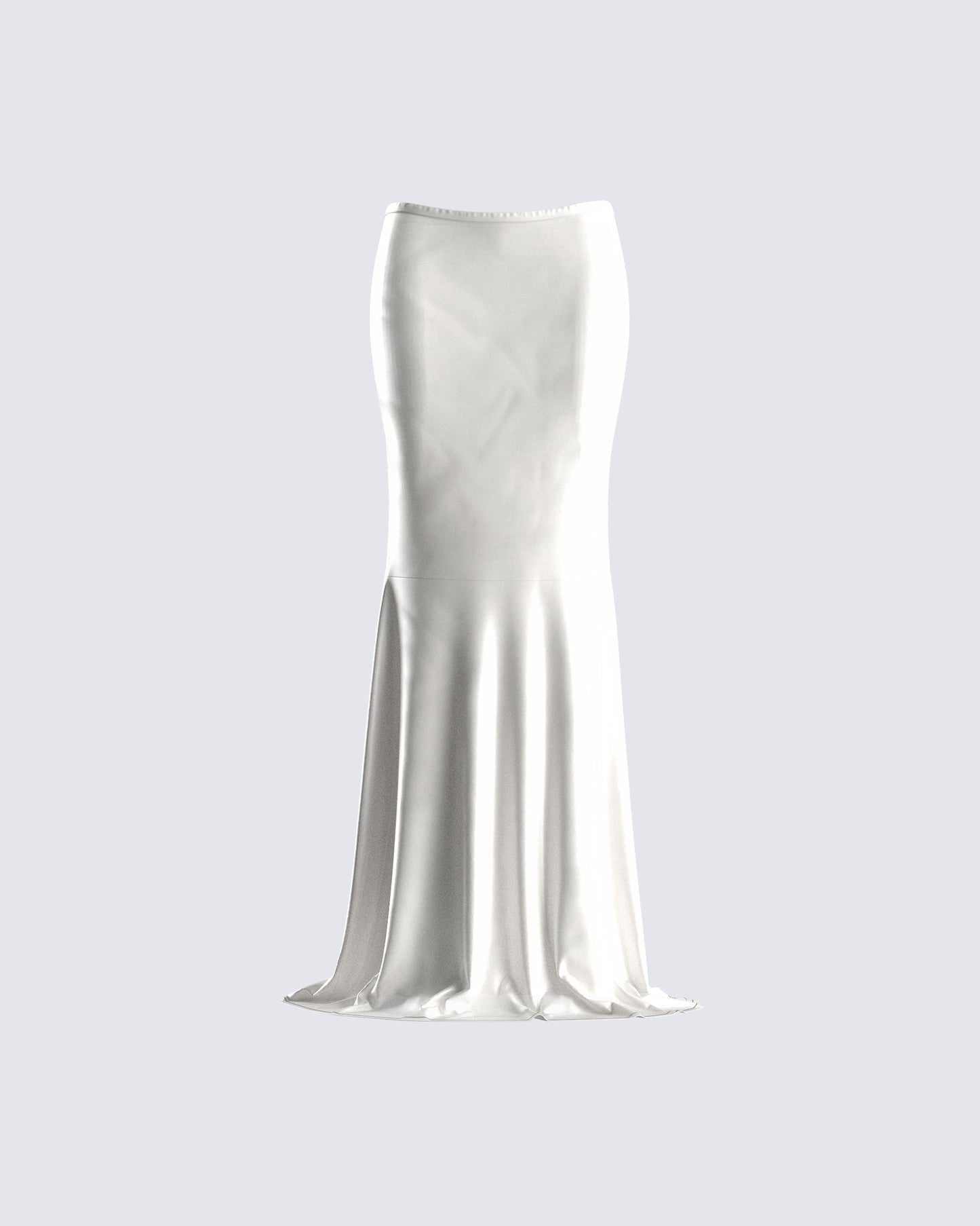 Minh White Satin Maxi Skirt