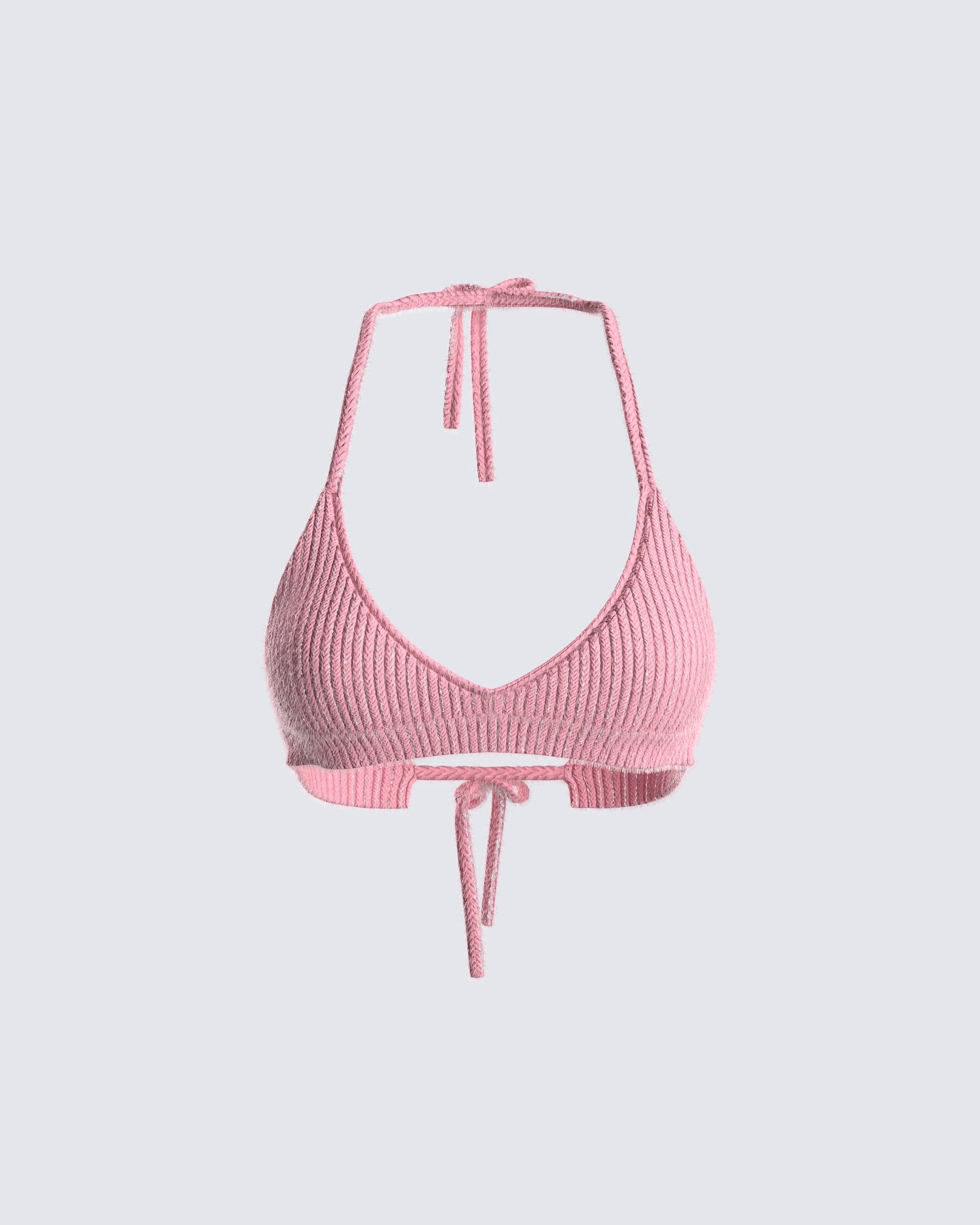Lumi Pink Knit Bra Top product front