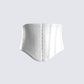 Enzo White Satin Corset Top 3d product front
