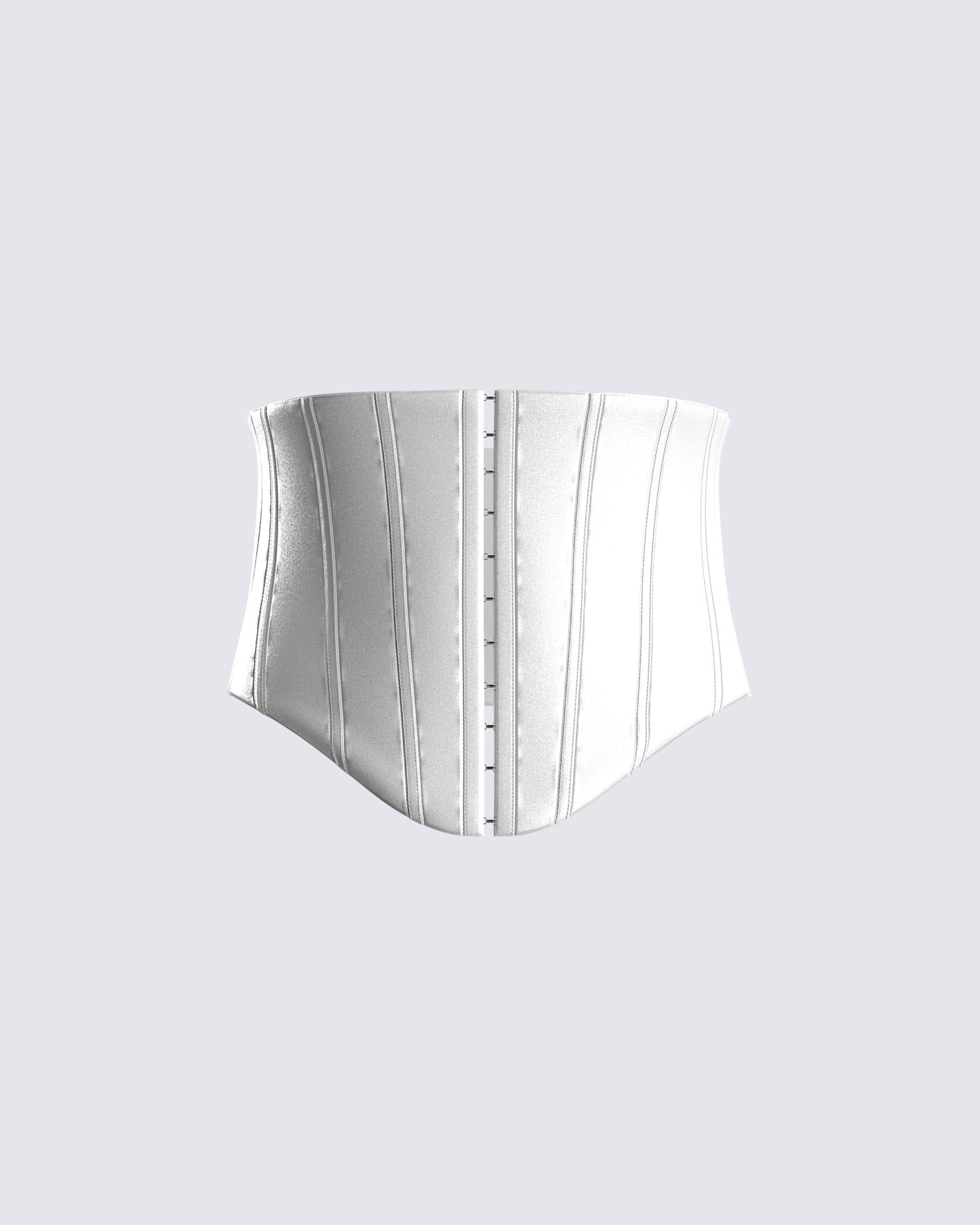 Enzo White Satin Corset Top 3d product front