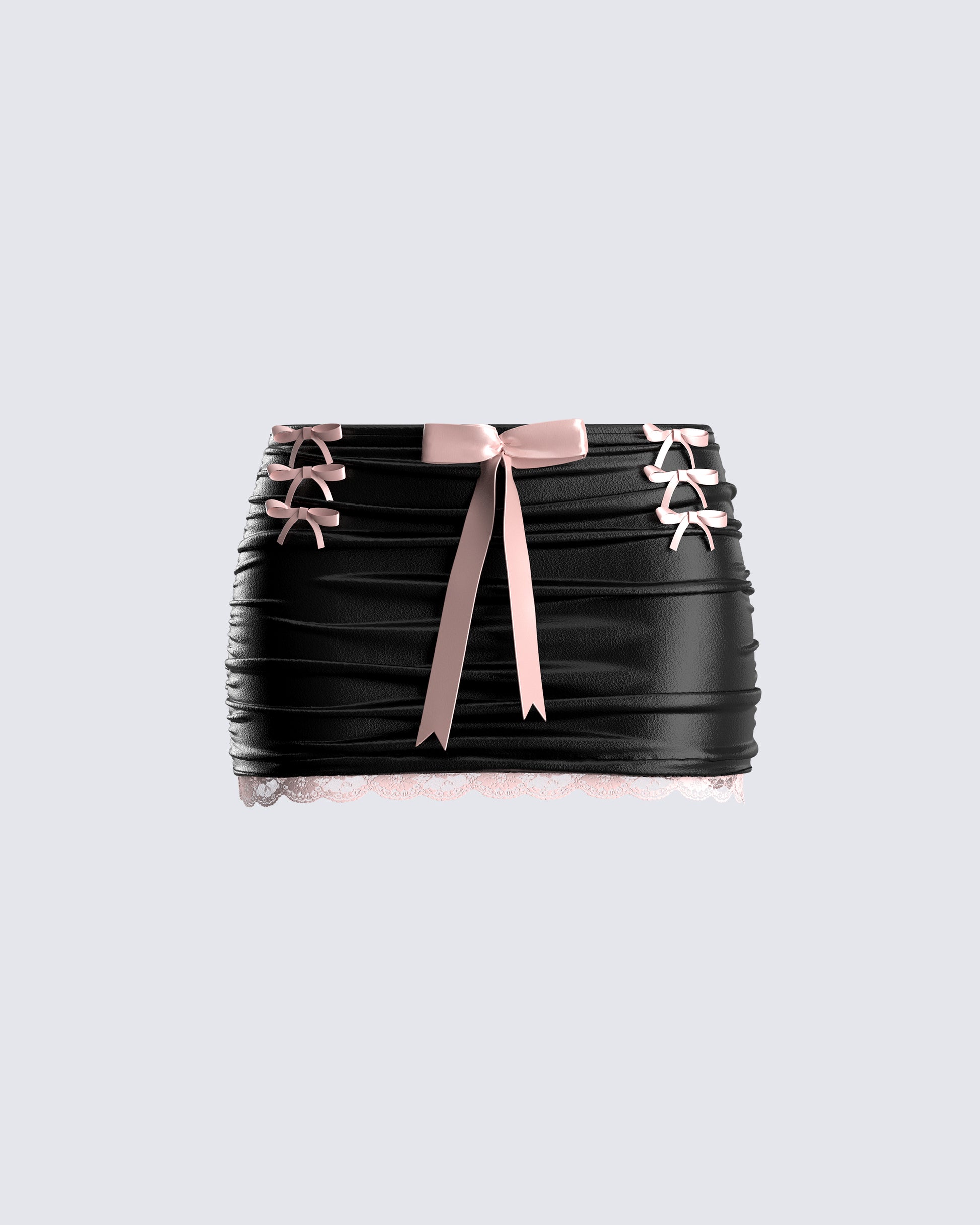 Novo Black Vegan Leather Skirt 3d product front