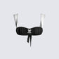 Taika Black Shirred Bikini Top 3d product front