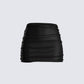 Narda Black Satin Mini Skirt 3d product front