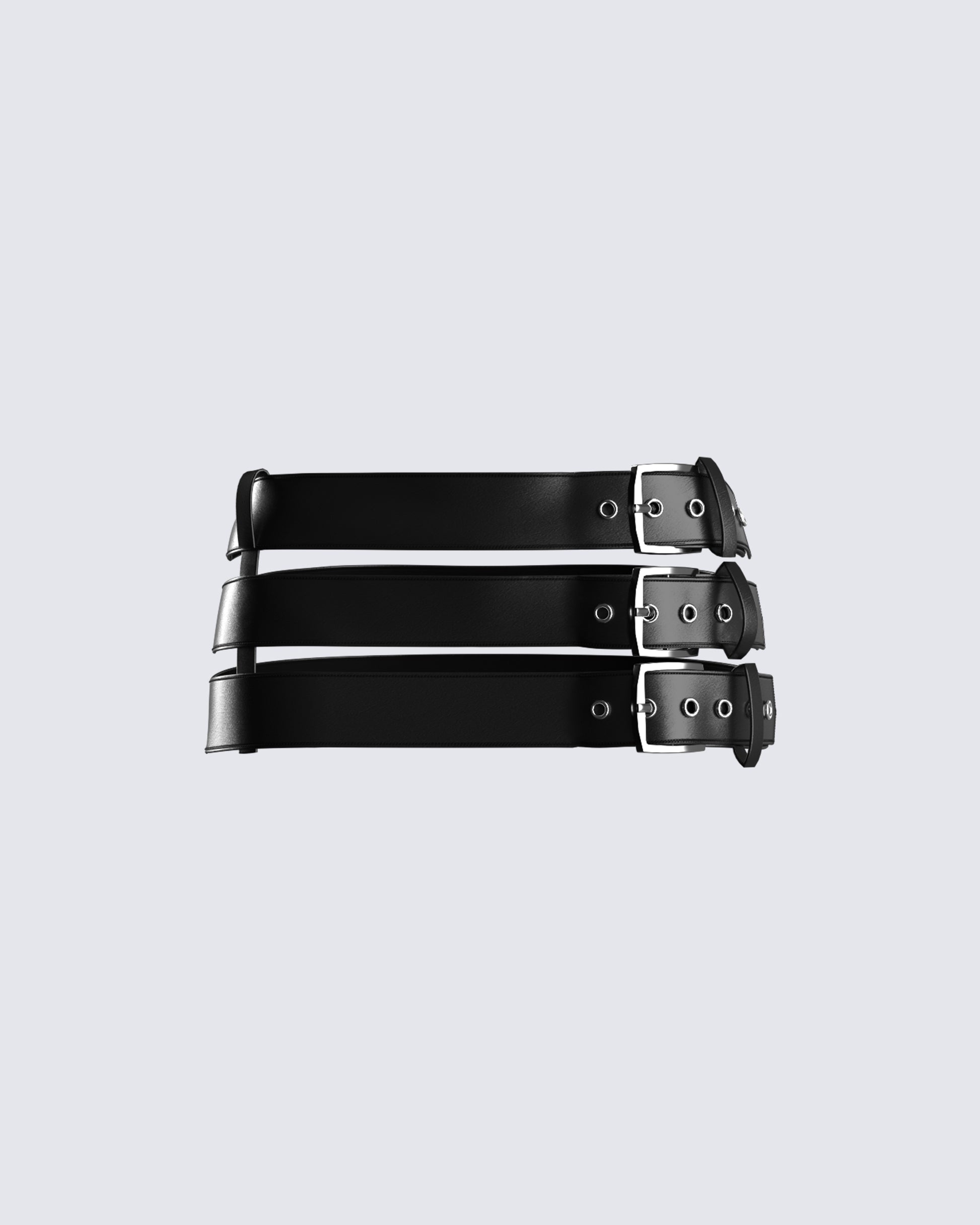 Kristin Black Vegan Leather Skirt 3d product front