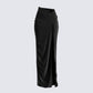Samantha Black Velvet Maxi Skirt product front