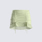Jolie Olive Mesh Ruched Mini Skirt 3d product front