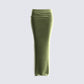 Ayla Olive Green Velvet Maxi Skirt 3d product front