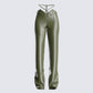Nadir Olive Vegan Leather Pant 3d product front