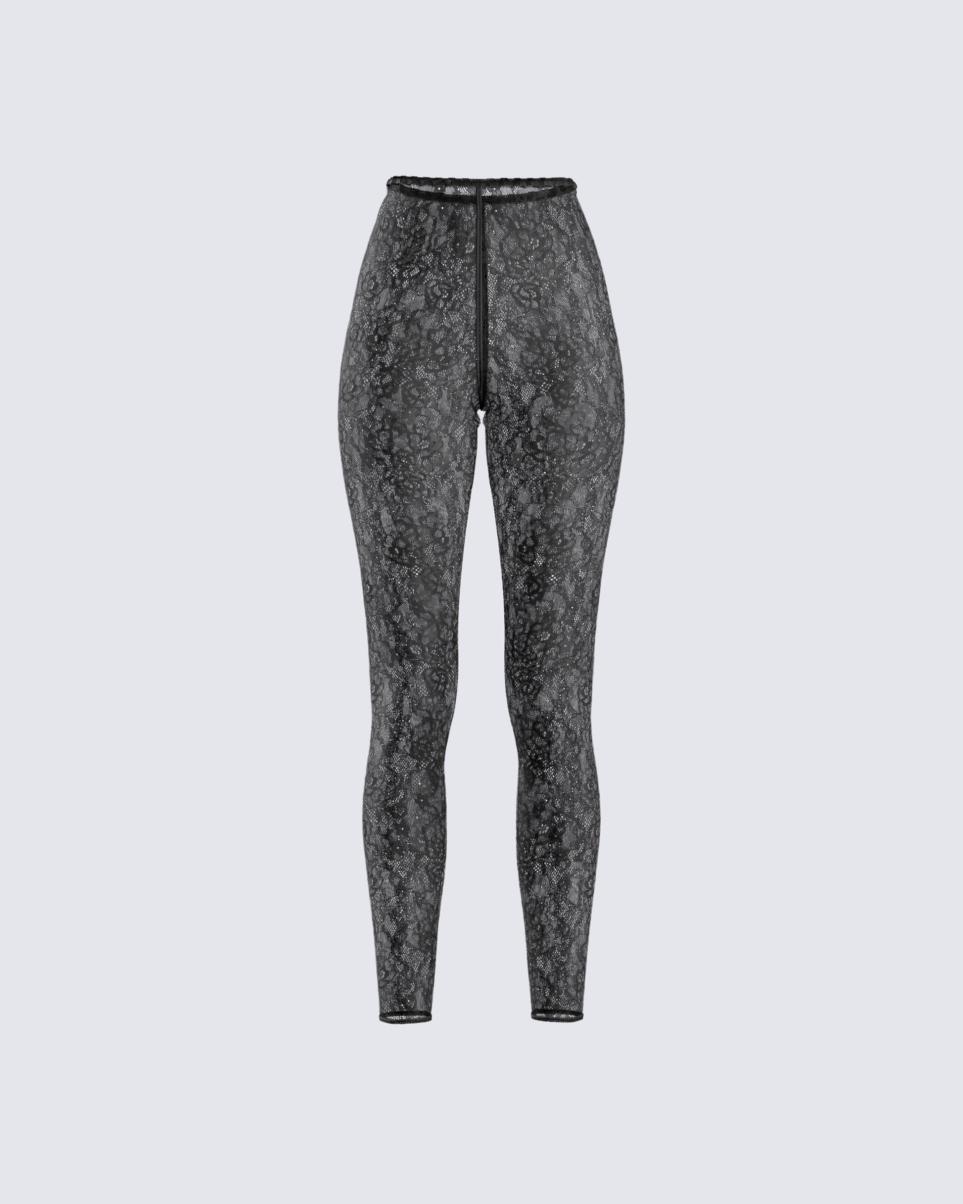 Sylvia Black Lace Legging Pant 3d product front