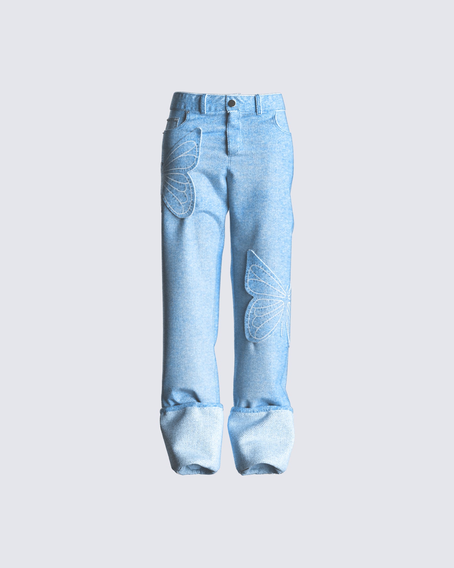Suzie Blue Butterfly Denim Pant 3d product front