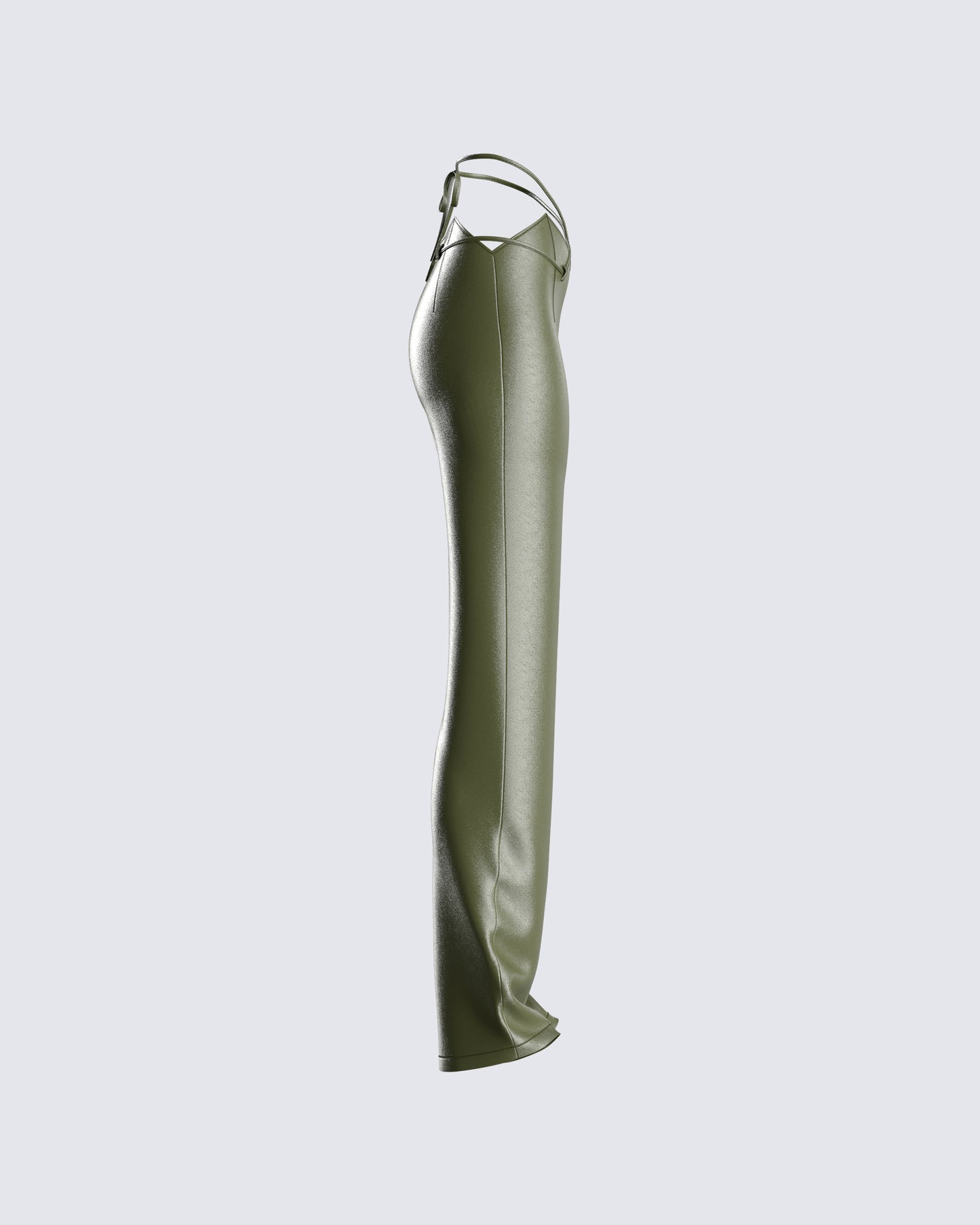 Nadir Olive Vegan Leather Pant