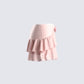 Marie Pink Mesh Ruffle Mini Skirt