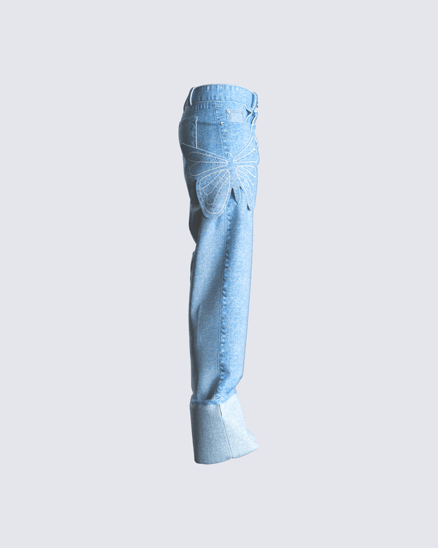 Suzie Blue Butterfly Denim Pant