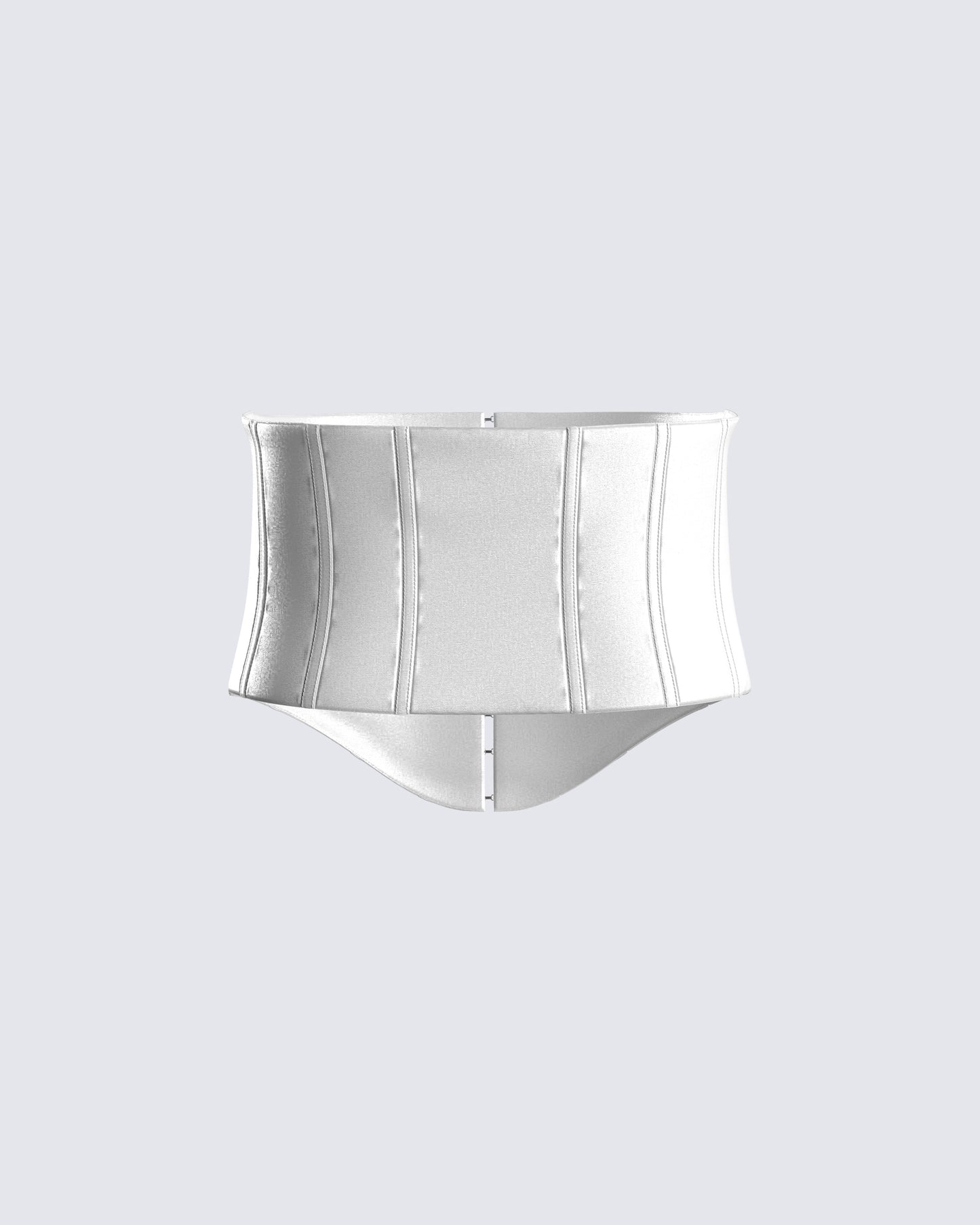 Enzo White Satin Corset Top