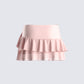 Marie Pink Mesh Ruffle Mini Skirt