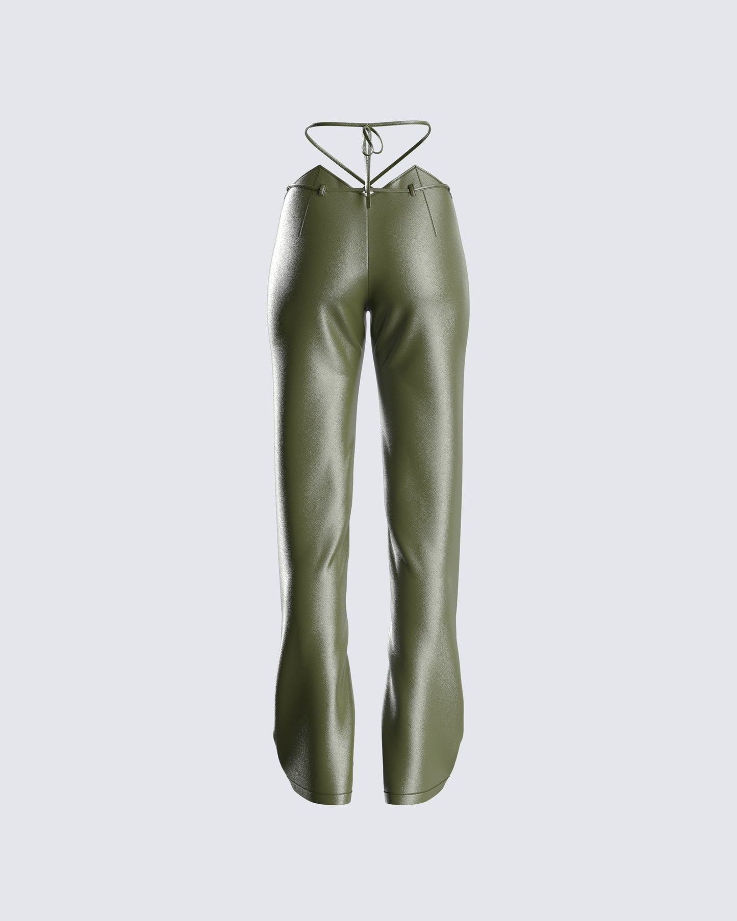 Nadir Olive Vegan Leather Pant