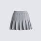 Madeleine Grey Pleated Mini Skirt