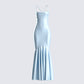 Anya Blue Cowl Low Back Gown