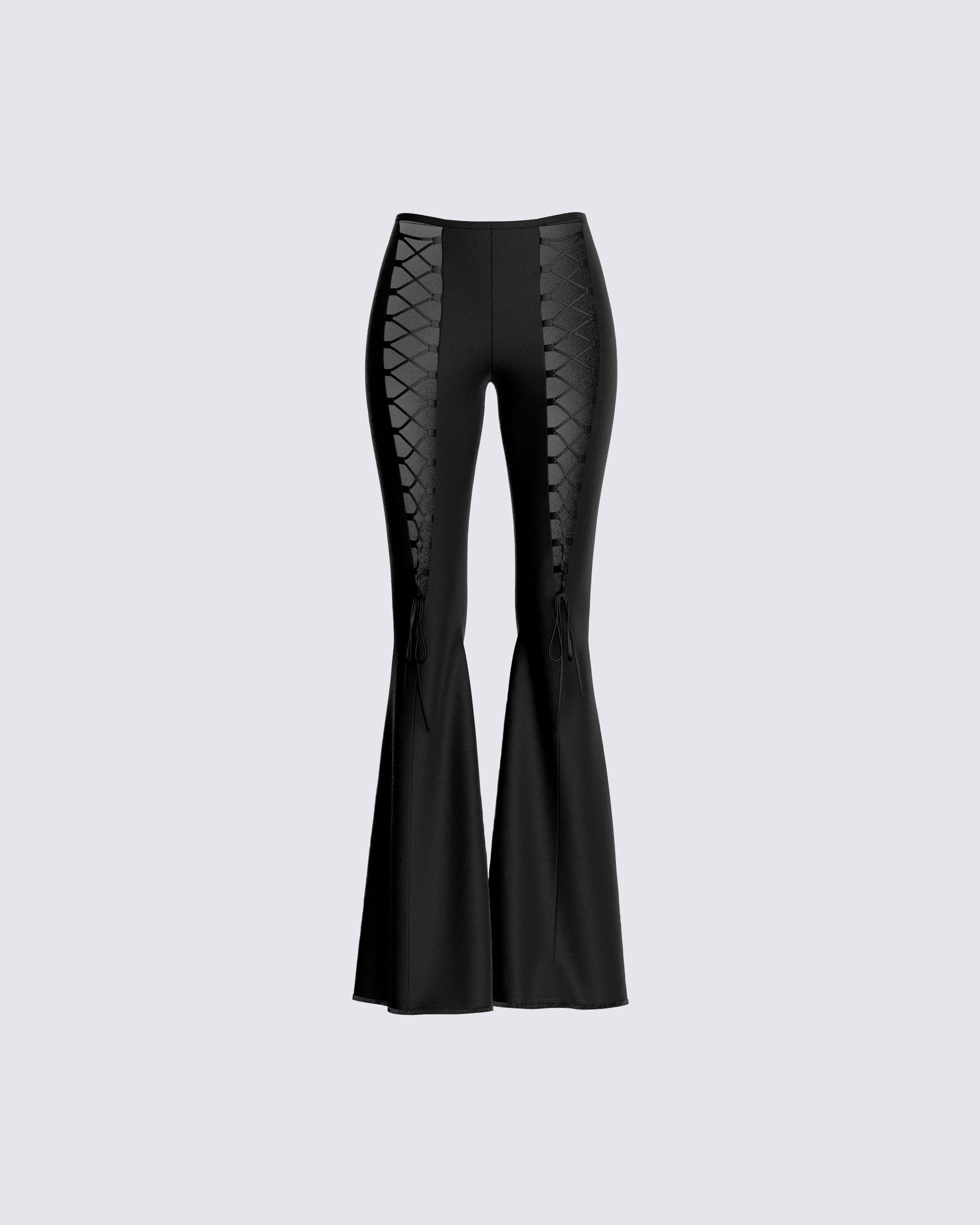 Brady Black Lace Up Pant product front