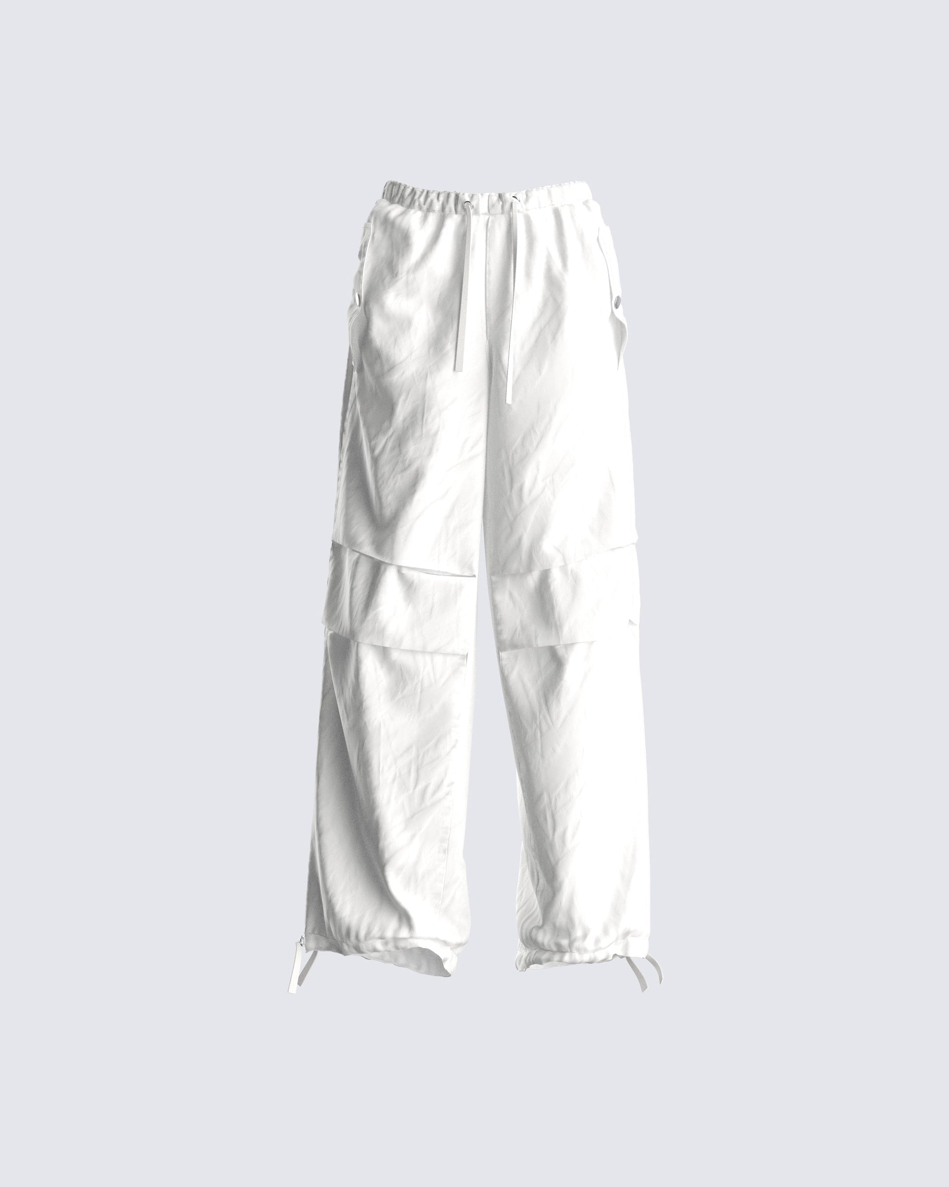 Maddox White Parachute Pant product front