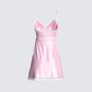 Marsha Pink Satin Mini Dress
