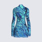 Dakota Turquoise Print Mini Dress