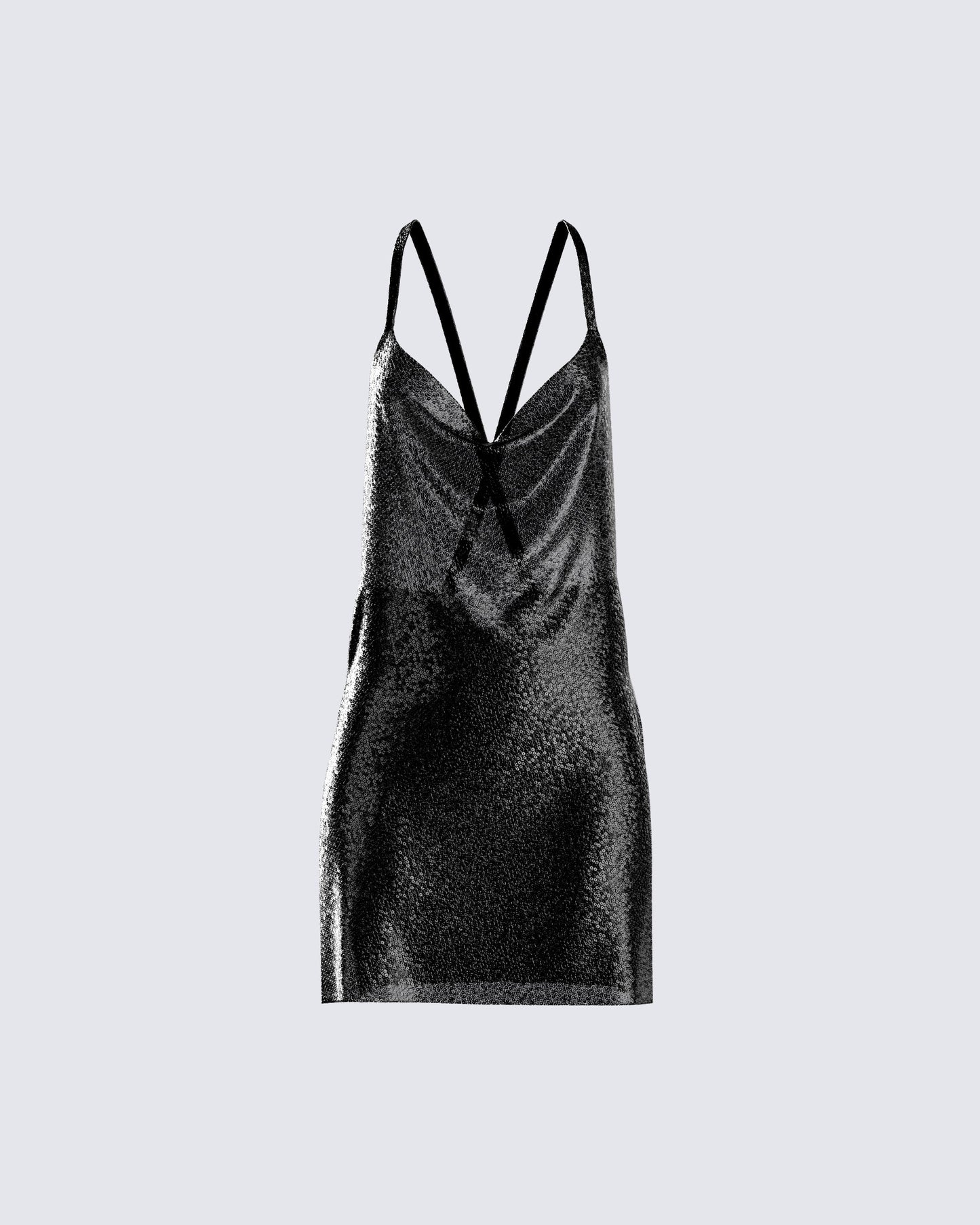 Dalia Black Chainmail Dress product front