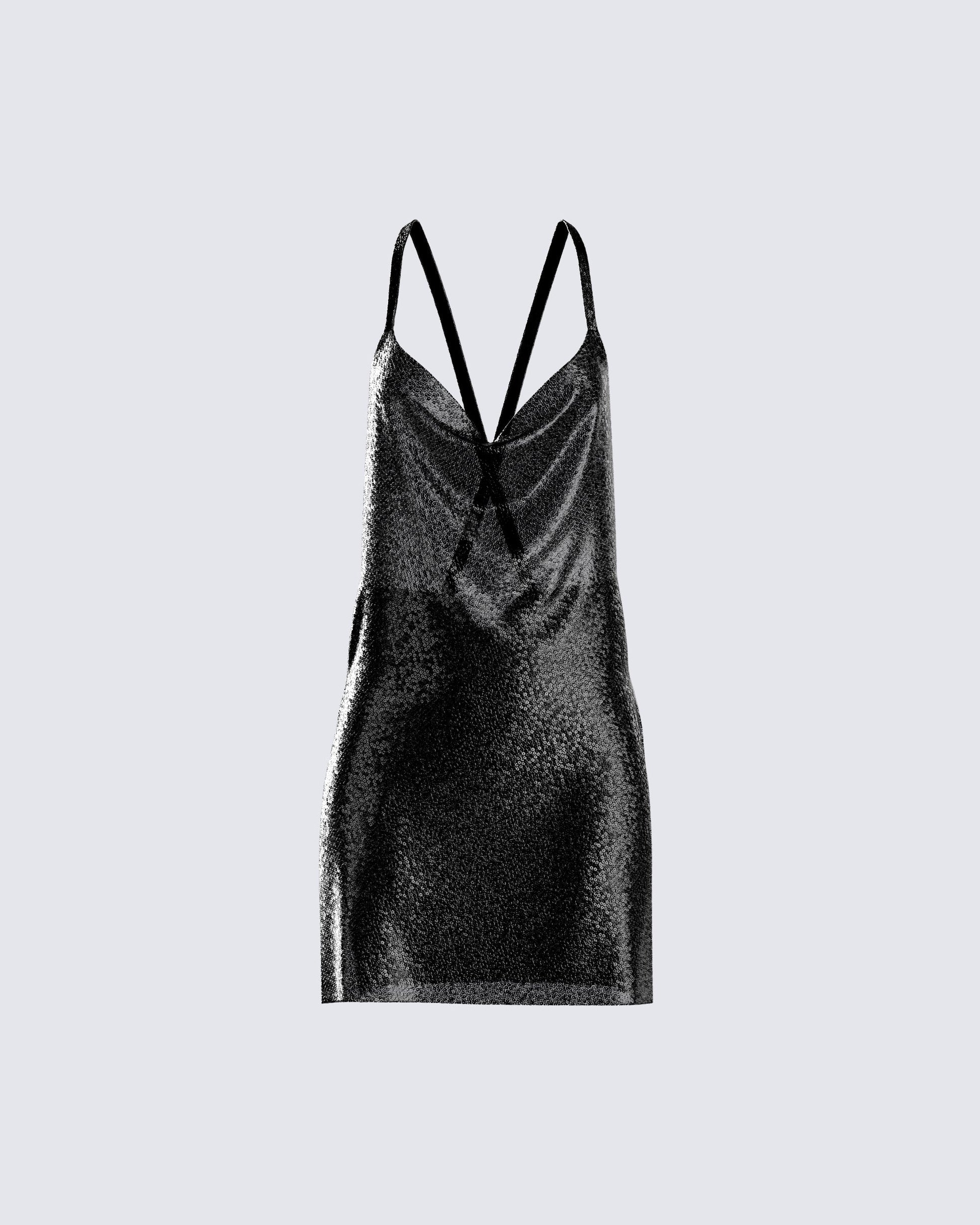 Dalia Black Chainmail Dress product front