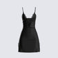 Ivy Black Lace Trim Mini Dress product front