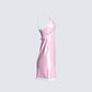 Marsha Pink Satin Mini Dress