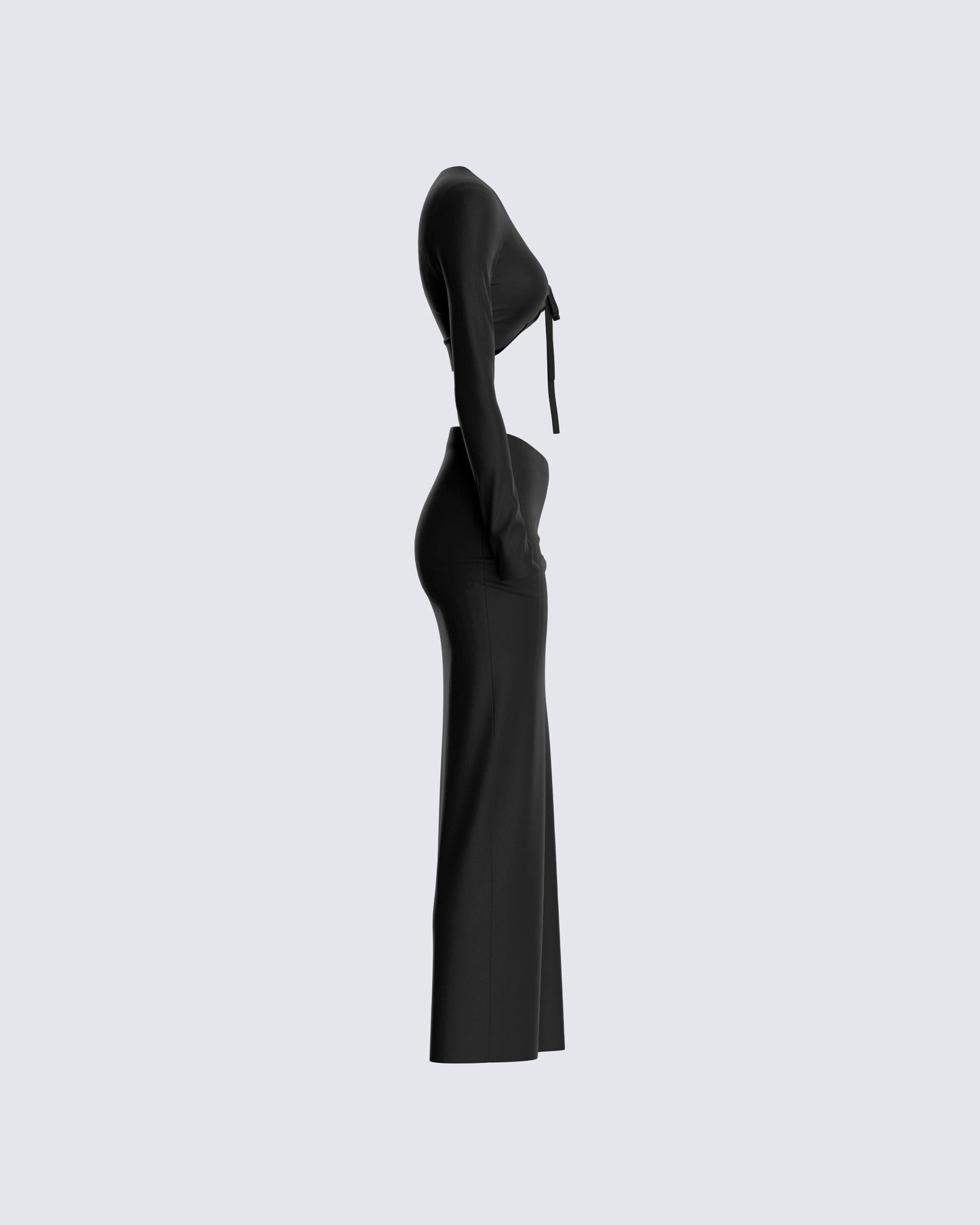 Nadia Black Top & Skirt Set