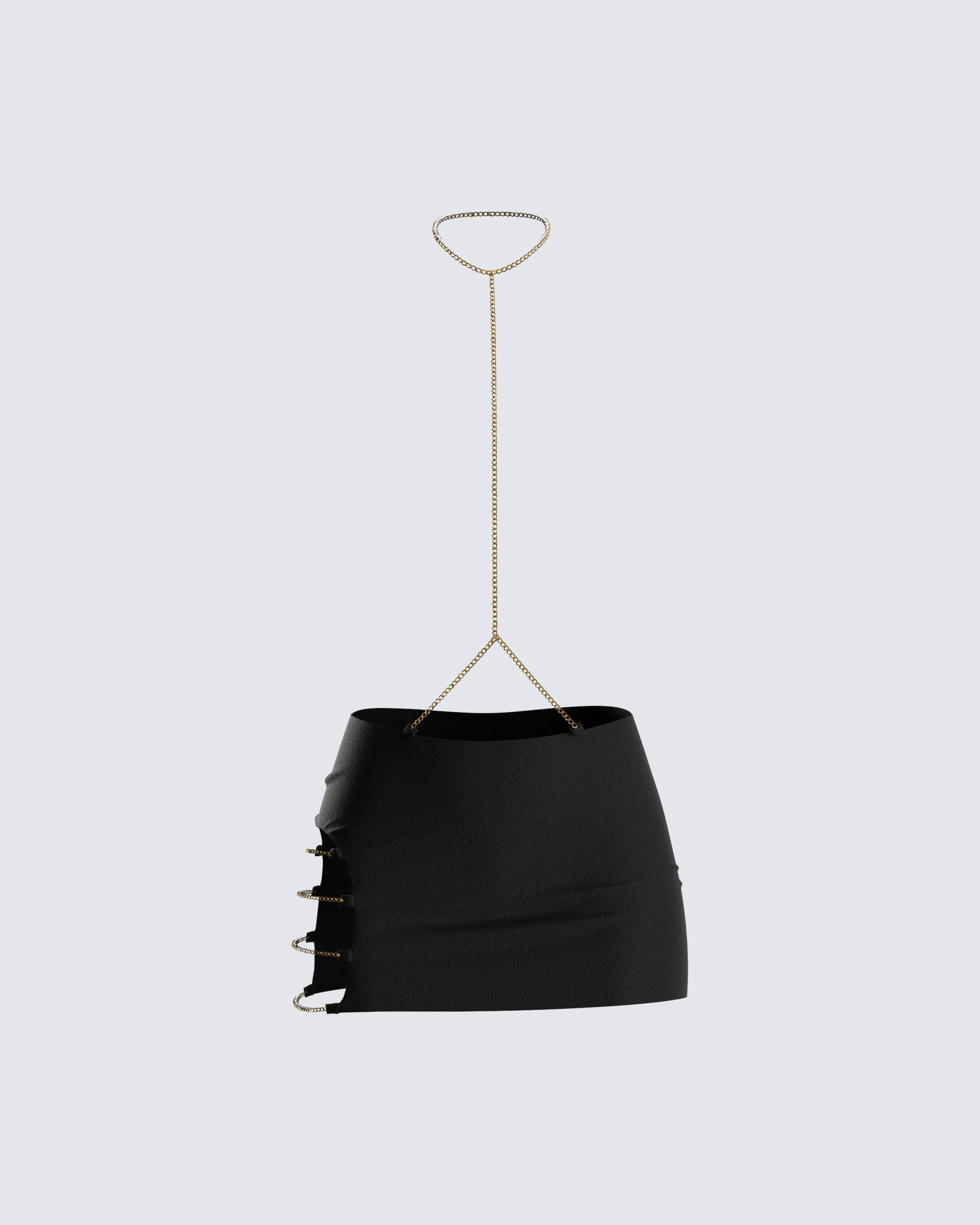 Amari Black Chain Mini Skirt product front