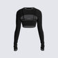 Nadine Black Mesh Tank and Shrug