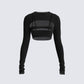 Nadine Black Mesh Tank and Shrug