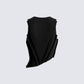 Iva Black Ribbed Cropped Top