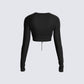Nadia Black Jersey Top