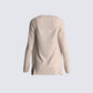 Elsie Taupe Ribbed Cardigan