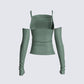 Eve Slinky Jersey Spaghetti Strap Top & Sleeves