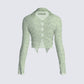 Mia Sage Stretch Lace Top