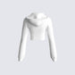 Miles White Zip Up Hoodie