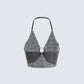 Dita Black Rhinestone Top