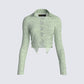 Mia Sage Stretch Lace Top