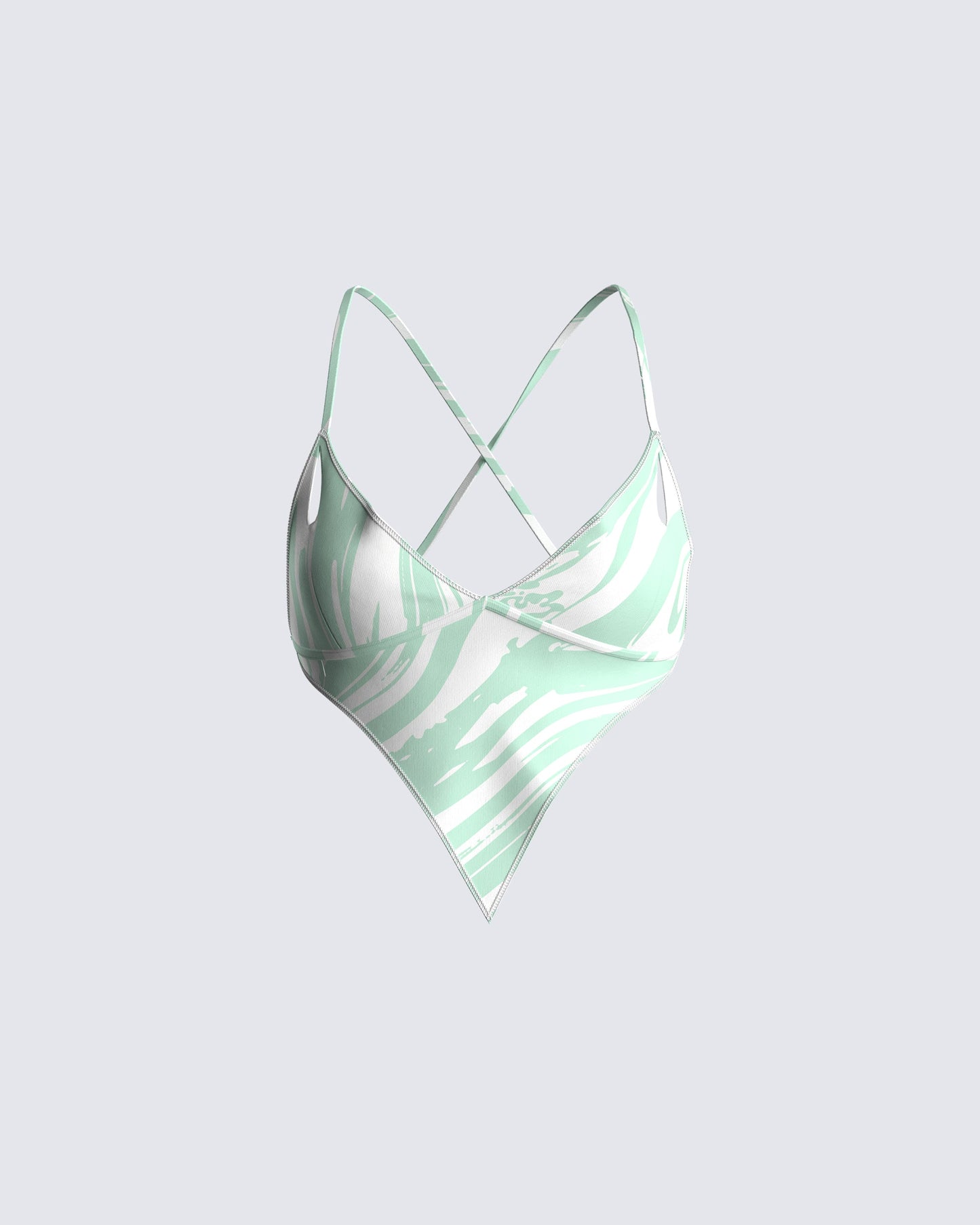 Fallon Abstract Print Triangle Top