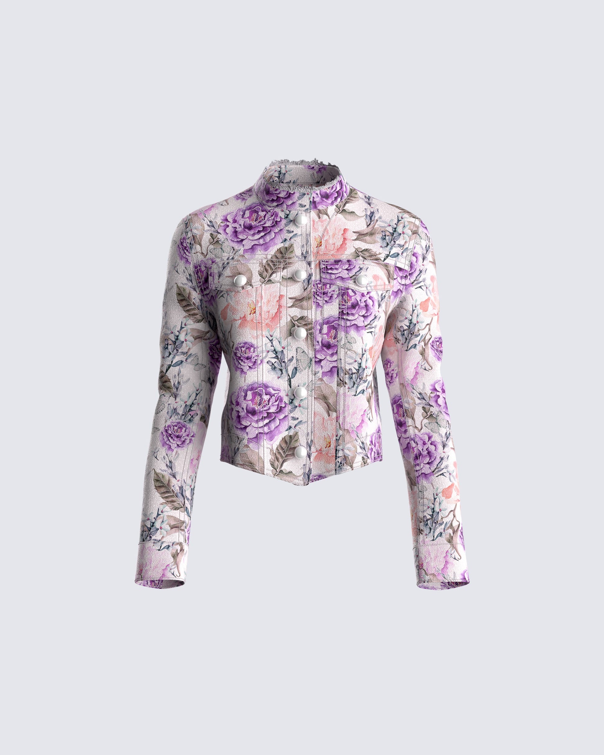 Leonardo Floral Print Twill Jacket product front