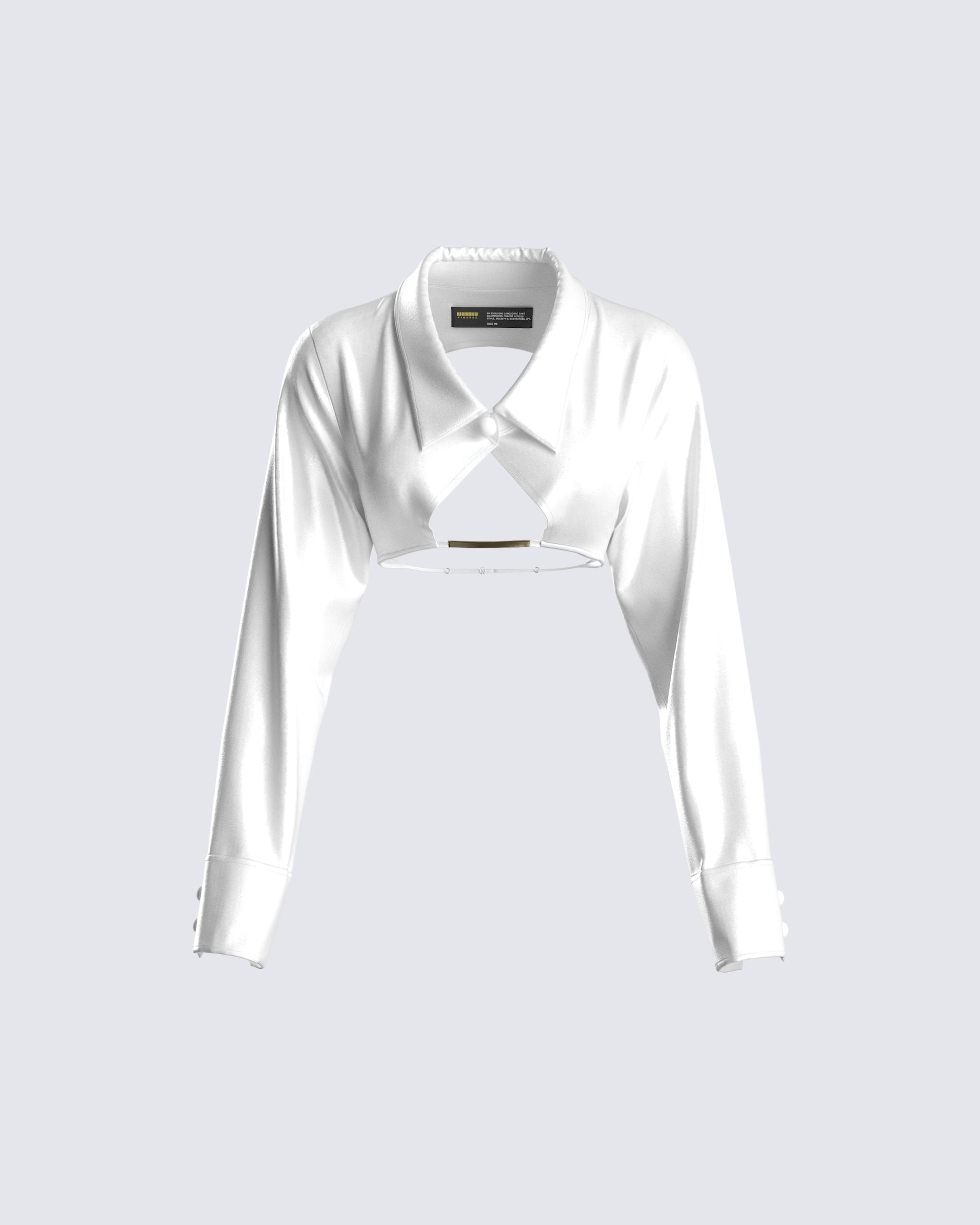 Emilia Ivory Cropped Top 3d product front
