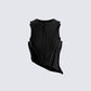 Iva Black Ribbed Cropped Top 3d product front
