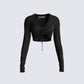 Nadia Black Jersey Top