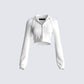 Miles White Zip Up Hoodie product front
